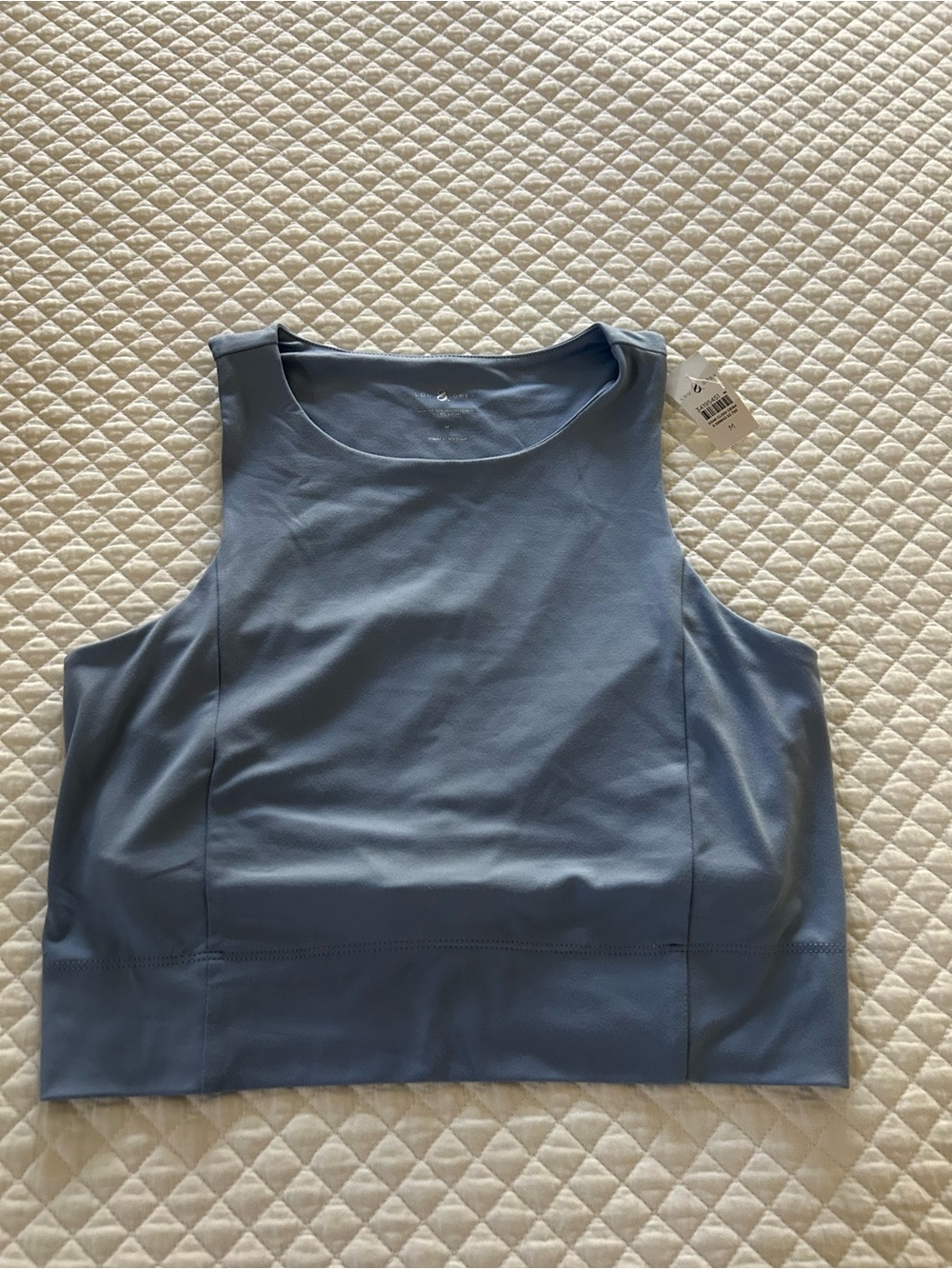 NWT! Loft Lou & Grey Women's Light Blue Performance Crop Tank Top